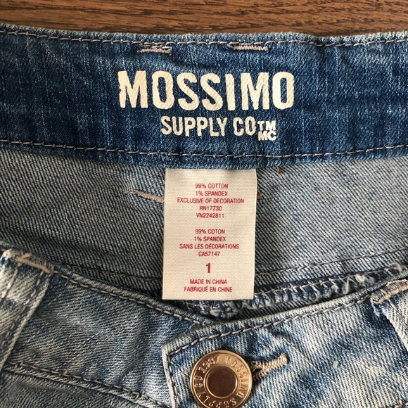 Mossimo Low Rise Embroidered Denim Fringe Frayed Hem Jean Shorts - Picture 3 of 5